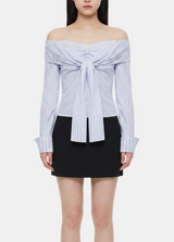 Mare Stripe Off-shoulder Blouse