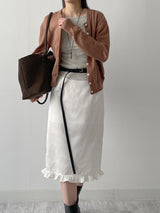 Jacquard satin midi skirt