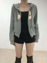 Heart Dot Stripe Hoodie Zip-up
