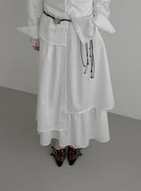Celine Layered Unbalanced Long Skirt