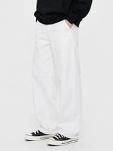 basic washing wide cotton pants (white)