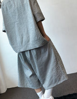 Logi Linen Stripe Balloon Bermuda Shorts 2color