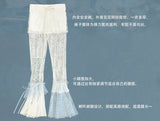 【Rose Island】 Jellyfish Series Irregular patchwork flared Pants