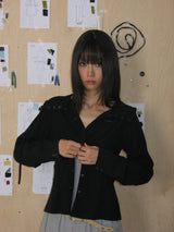 SNAP HOODIE SHIRT (BLACK)