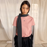 ロゴレイヤードストライプTシャツ (DUSTY PINK)
