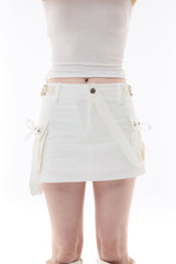  UNBALANCE CAGO SKIRT PANTS / WHITE