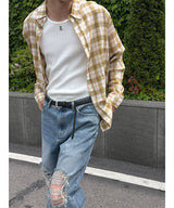 [S/S] ルーズフィットチェックシャツ(3color)