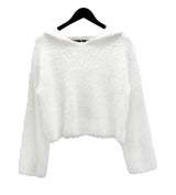Angora Fur Crop Hooded Sweatshirt