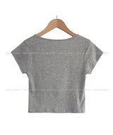 [U-BASIC] Poke Span Square Cap Sleeve T-Shirt