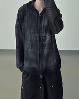 Rukle Mesh Dirty Hooded Zip-Up