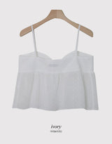 Chiffon Flare Heart Layered Bustier Blouse (2color)
