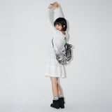 カンカンフリルミニスカート (White)