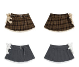 Teddy Belt Check Pleated Skirt 232425749