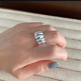 Silver 925 Bold Big Pumpkin Open Ring