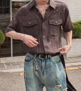 Rodin Wrinkle Two-Pocket Short Sleeve Shirt