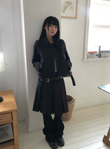 へリンフリルプリーツミディスカート
