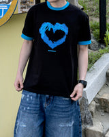 Blue Heart Ringer T-Shirt