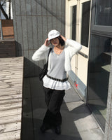 Frill layered sleeveless