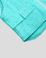 Flower Walk Zip-Up vest Mint