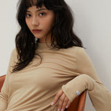 ウールライクベーシックTシャツ ベージュ