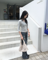 Lowrise grey washing boots cut pants