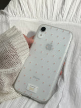 dot phonecase 半透明ドット柄ケース ベビーピンク