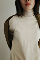 ラグランピグメント長袖Tシャツ, バター