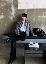 Waini Crack Two-Way Semi-Over Leather Jacket