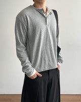Day Henley Neck Crop Long Sleeve T