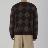 REVIVE ARGYLE CHECK CARDIGAN