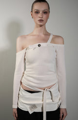 ODE DUAL BUTTON HALTER LONGSLEEVE