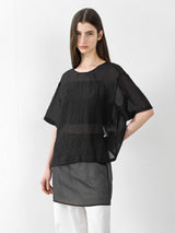 (BL-4331)UARA CREASE RIBBON SET BLOUSE S