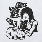 COZY CAT CROP T-SHIRT (WHITE)