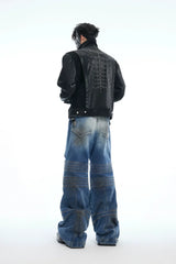 Armored Cross Cutout Denim