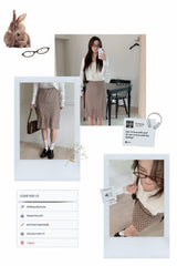 softie checkered midi skirt