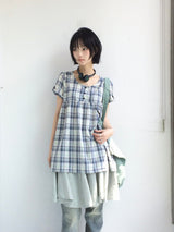 パステルチェックコットンドレス