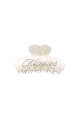 Sugar glass logo hair claw, White
