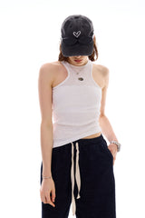 UNBALANCE SLEEVELESS TOP / WHITE
