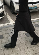 ベルト付きアンバルストライプスカート