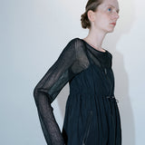 Glittering sheer knit black