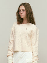 ARCH CHERRY CABLE KNIT [IVORY]