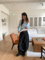 WORK STRIPE BALLOON JEANS