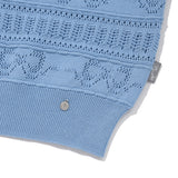 RIBBON CROCHET CROP KNIT VEST [SKY]
