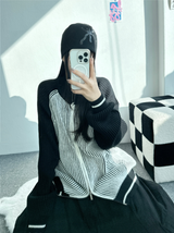 カラーブロックラグラン2ウェイジップアップ🤎🖤🩶🤍 - 3 カラーズ
