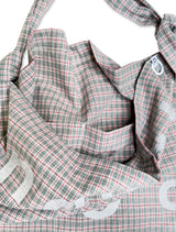 000Design Cotton Check Tie Bag / Mint