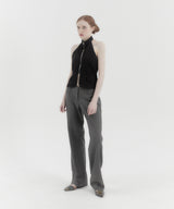 Halter Waistcoat Top Black
