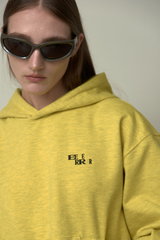 EEERRR Basic logo needlework hoodie (Melange Yellow)