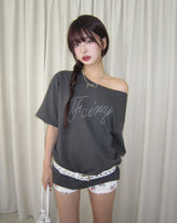 Star fairy boat-neck cut short sleeves