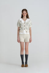 Leaf knit pants_ivory