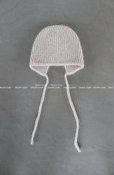 Angora knit earring bonnet